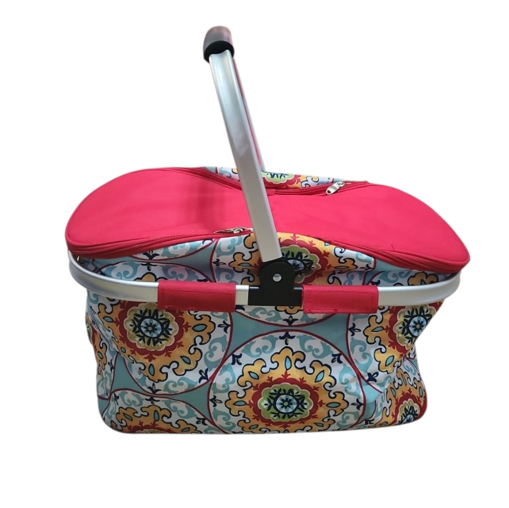 NWOT Cynthia Rowley‎ Colorful  Insulated Collapsible Picnic Basket Cooler